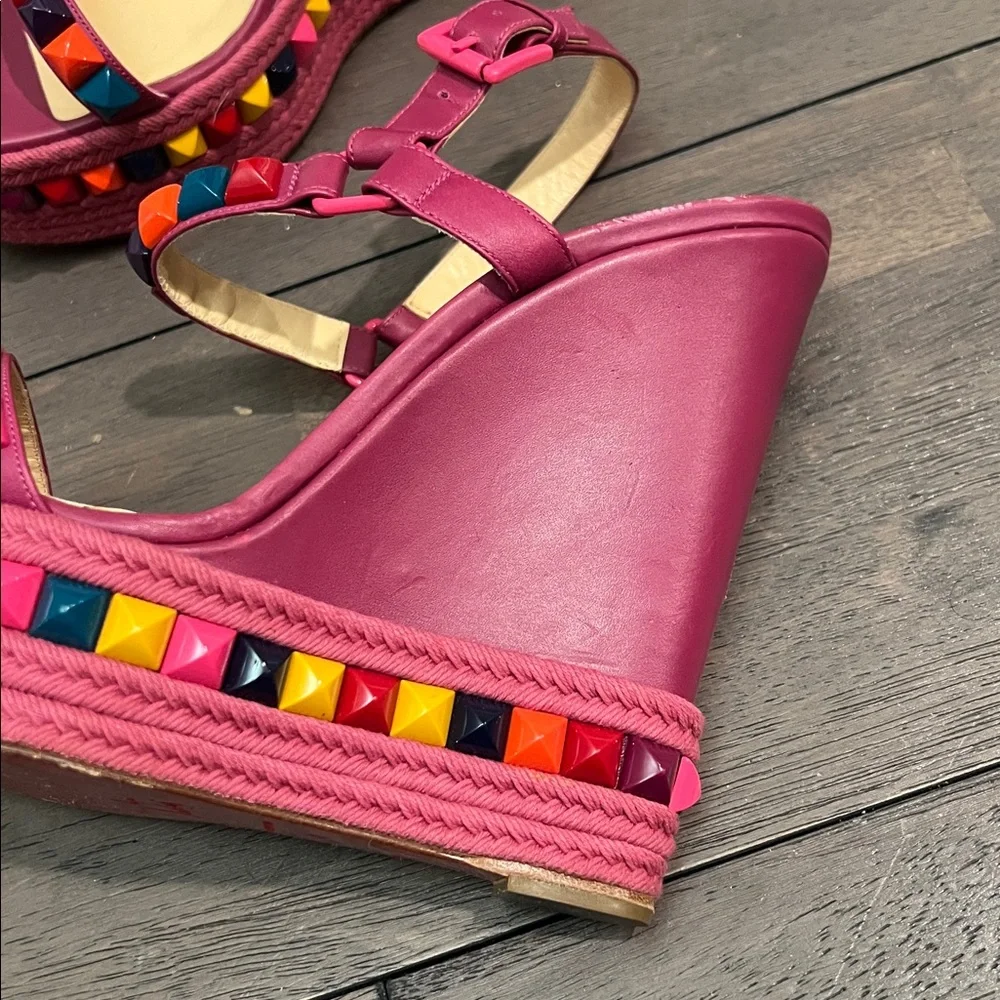 Christian Louboutin Cataclou Espadrille Wedge Sandals - Picture 3 of 11